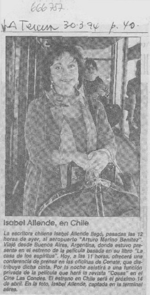 Isabel Allende, en Chile.