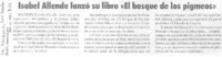 Isabel Allende lanzó su libro "El bosque de los pigmeos"