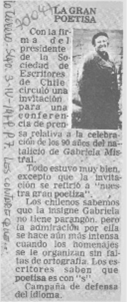 La Gran poetisa.