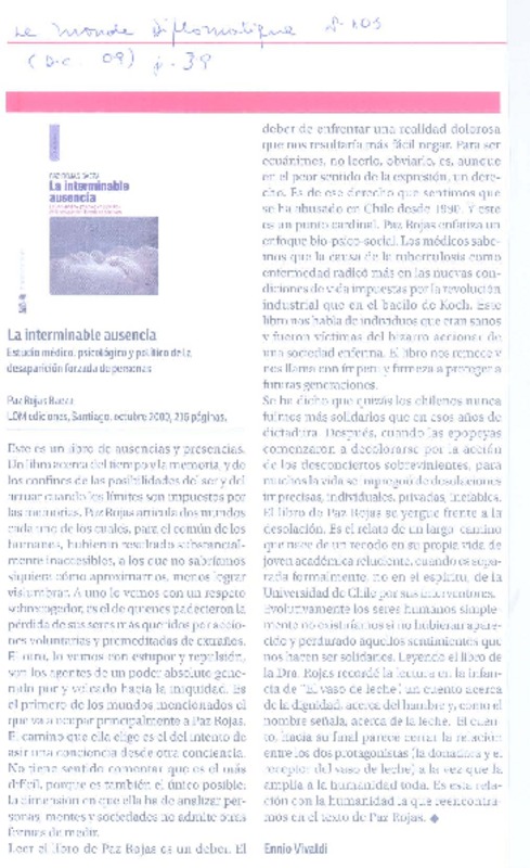La interminable ausencia