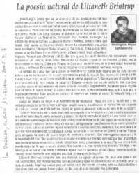La poesía natural de Lilianeth Brintrup