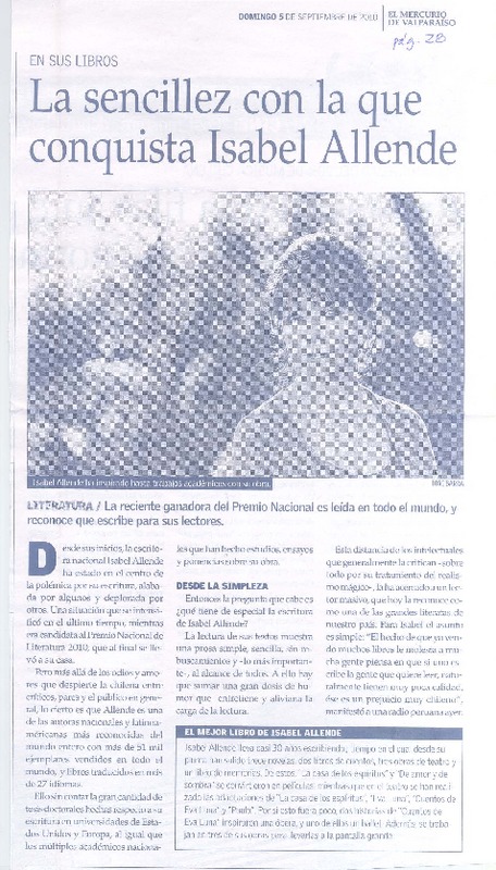 La Sencillez con la que conquista Isabel Allende