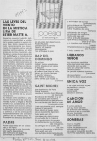 Las leyes del viento en la mística lira de Ester Matte A.