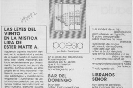Las leyes del viento en la mística lira de Ester Matte A.