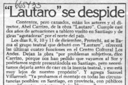 Lautaro" se despide.  [artículo]
