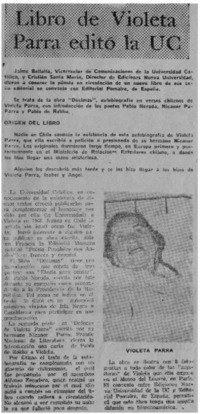 Libro de Violeta Parra editó la UC.