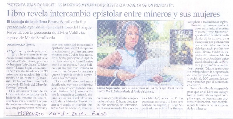 Libro revela intercambio epistolar entre mineros y sus mujeres
