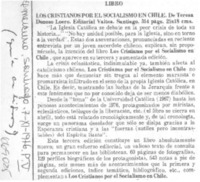 Los Cristianos por el socialismo en Chile.