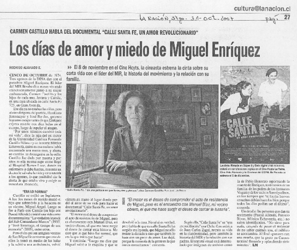 Los días de amor y miedo de Miguel Enríquez