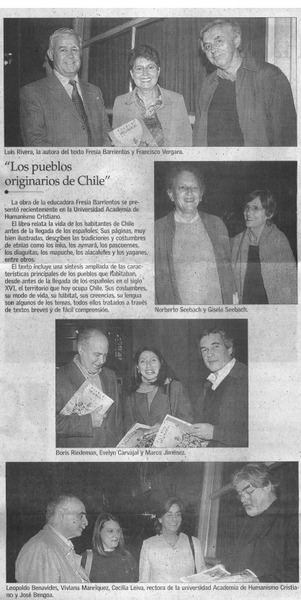 Los pueblos originarios de Chile".