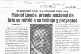 Margot Loyola, premio nacional de Arte se refirió a su trabajo y proyectos