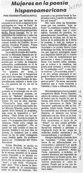 Mujeres en la poesía hispanoamericana