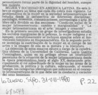 Mujer y sociedad en América Latina.