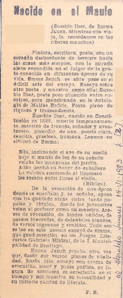 Nacido en el Maule