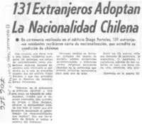 131 extranjeros adoptan la nacionalidad chilena.
