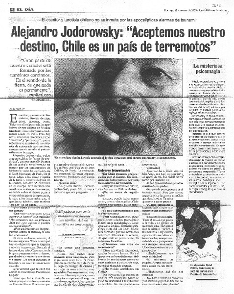 Aceptemos nuestro destino, Chile es un país de terremotos [entrevistas]