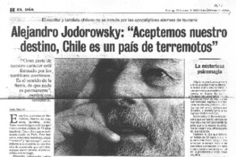 Aceptemos nuestro destino, Chile es un país de terremotos [entrevistas]