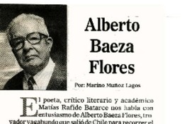 Alberto Baeza Flores  [artículo] Marino Muñoz Lagos.