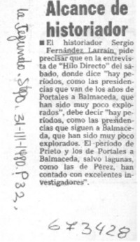 Alcande de historiador.