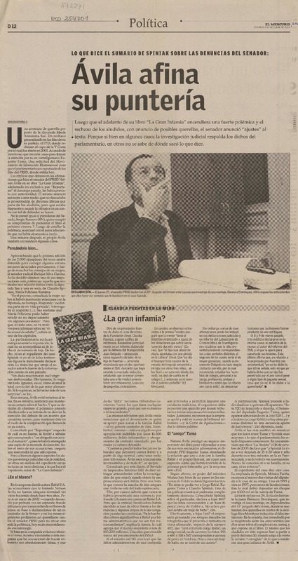 Ávila afina su puntería  [artículo] Sergio Espinosa V.