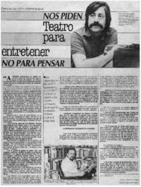 "Nos piden teatro para entretener no para pensar" : [entrevistas]