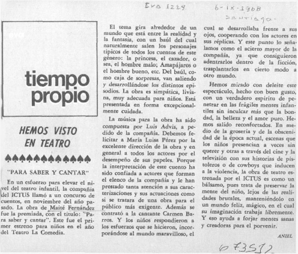 Hemos visto en teatro