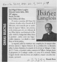 Obras selectas  [artículo] Ricardo Bravo