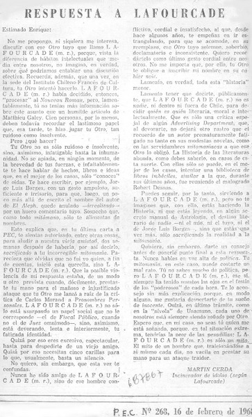 Respuesta a Lafourcade