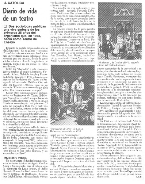 Diario de vida de un teatro