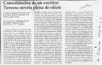 Consolidación de un escritor, tercera novela plena de oficio  [artículo] Eduardo Guerrero del Río.