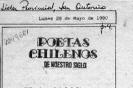 Poetas chilenos de nuestro siglo  [artículo] Juan Guixé Cañizares.
