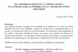 De amordazamientos y liberaciones, una poética de la pérdida en La noche de Ennio Moltedo