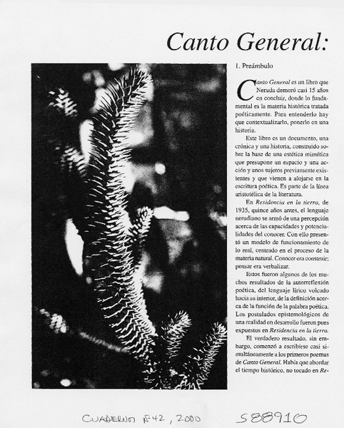 Canto General, una obra ontológica  [artículo] Manuel Jofré