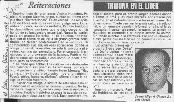 Reiteraciones  [artículo] Jaime Miguel Gómez Rogers.