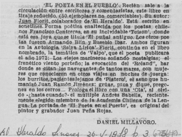 El Poeta en el pueblo.