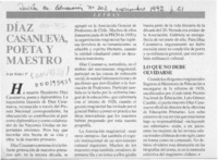 Díaz Casanueva, poeta y maestro  [artículo] Iván Núñez P.