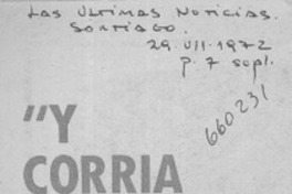 Y corría el billete"  [artículo] Luis Oyarzún.
