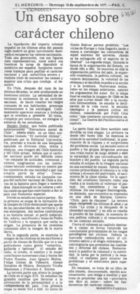 Un ensayo sobre carácter chileno