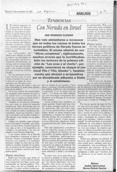 Con Neruda en Israel