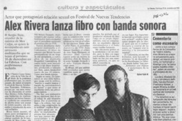 Alex Rivera lanza libro con banda sonora  [artículo] Rafael Valle M.