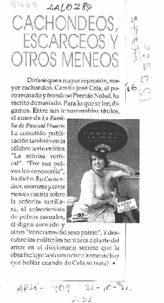 Cachondeos, escarceos y otros meneos  [artículo].