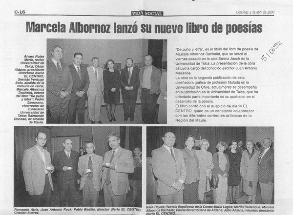 Marcela Albornoz lanzó su nuevo libro de poesías  [artículo]