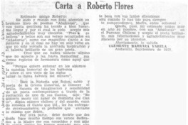 Carta a Roberto Flores