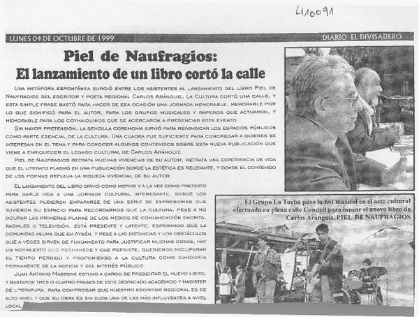 Piel de Naufragios, el lanzamiento de un libro cortó la calle  [artículo]