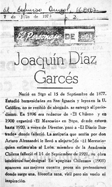 Joaquín Díaz Garcés.  [artículo]