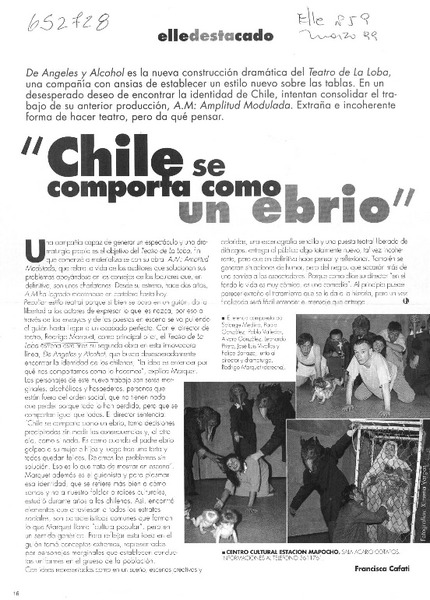 "Chile se comporta como un ebrio"  [artículo] Francisca Cafati