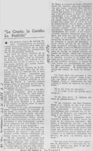 "Lo Crudo, lo cocido, lo podrido".