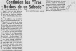 Continúa las "Tres noches de un sábado".
