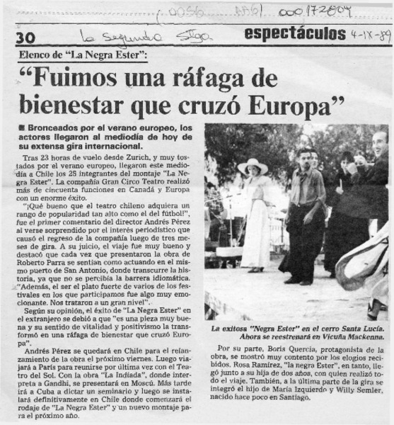 "Fuimos una ráfaga de bienestar que cruzó Europa"  [artículo].