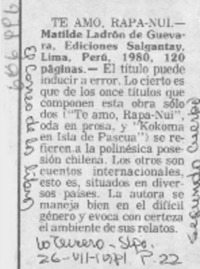 Te amo, Rapa-Nui.